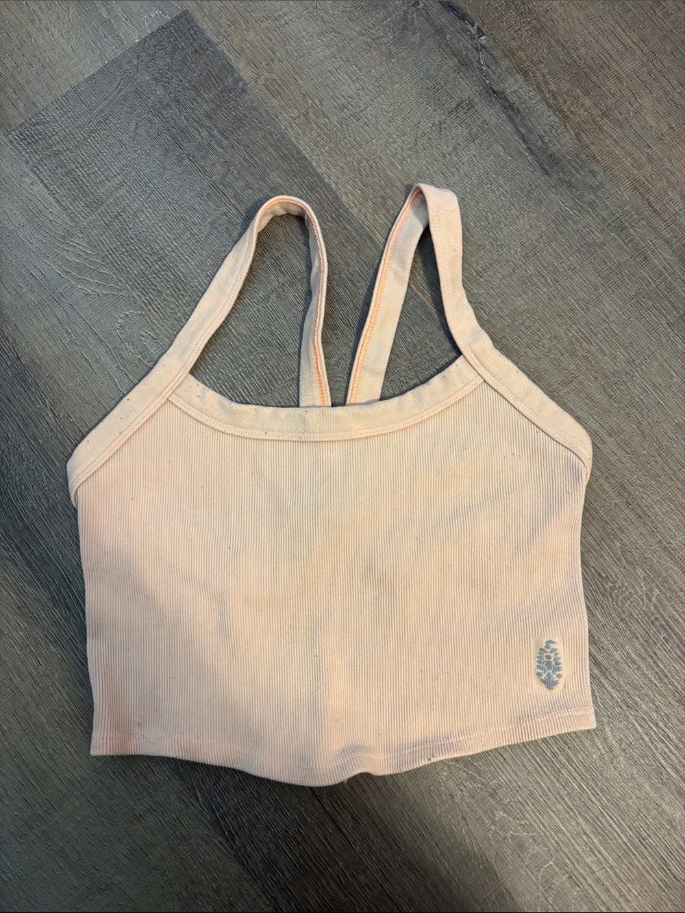 FP Movement by Free People Peach Ribbed Crop Tank